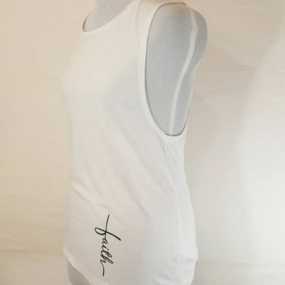 BELLA CANVAS | NWOT FAITH White Muscle Tank SMALL - Picture 2 of 4